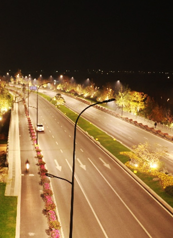 Ecologização paisagística e engenharia de iluminação da seção 1 da Avenida Qianjin na cidade de Lin'an